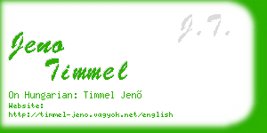 jeno timmel business card